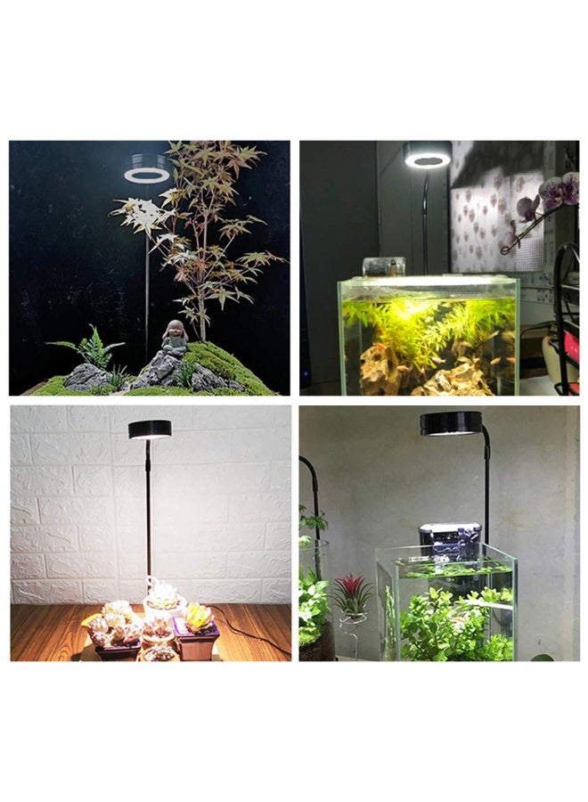 مصباح LED للأحواض المائية مصباح LED كامل الطيف بزاوية 360 درجة مع لوح من الخيزران مصباح نانو للأحواض المائية بقوة 10 وات مصباح نانو مسطح للأحواض المائية يعمل بالطاقة عبر منفذ USB مصباح للأحواض المائية لنمو النباتات - Image 4